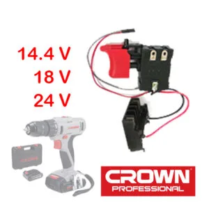Interrupteur original pour visseuse Crown 14.4V-18V-24V - Pièce de rechange professionnelle