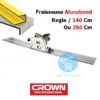 Fraiseuse Alucobond Crown 1300W et ses guides de coupe ajustables 140 cm ou 280 cm