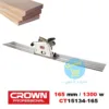 Personne utilisant la scie plongeante Crown CT15134 sur bois, coupes précises.