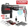 Marteau Piqueur Crown 850w (CT18032) avec sa mallette, burins et forets.