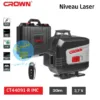 Niveau Laser Crown 16 Lignes 4D (CT44091-R IMC) avec télécommande et mallette de transport.