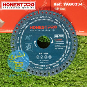 Disque Diamant 115 mm Universel a couper, 1.2 mm Honestpro YAG0334 avec son emballage D'origine Rouge