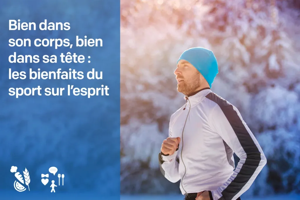 Un homme fait du sport en montagne, illustrant les bienfaits du sport sur l'esprit et la santé mentale.