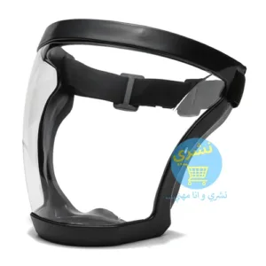 Vue Rapproché Sur le masque antipoussière de protection Facial Réutilisable avec sangle réglable sur un fond Blanc avec le Logo officiel du site Necheri